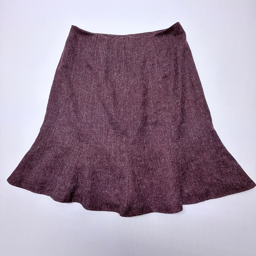 Larry Levine Suits Heathered Trumpet Skirt Size 18 Flared Ruffle Hem Tweed